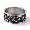 Vintage Viking 304 Stainless Steel Knot Finger Rings RJEW-U005-04AS-2