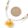 Handmade Lampwork Octopus Pendant Glass Seed Beaded Necklaces for Women NJEW-TA00217-3