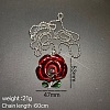 Gothic Style Alloy Enamel Red Rose Flower Vintage Pendant Necklaces for Women GR0561-2