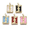 Brass Micro Pave Clear Cubic Zirconia Pendants ZIRC-S067-011-NR-1