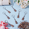 24Pcs Alloy Violin Keychains KEYC-GO00021-4