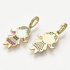 Brass Micro Pave Cubic Zirconia Pendants ZIRC-T012-36G-2