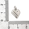 Brass Micro Pave Cubic Zirconia Charms KK-C139-25B-P-3