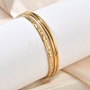 Two Tone 304 Stainless Steel Multi-strand Bangles for Women BJEW-F540-06GP-3