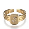 Brass Micro Pave Clear Cubic Zirconia Cuff Rings RJEW-H538-02G-J-1