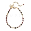 Electroplate Non-magnetic Synthetic Hematite & Natural Multicolor Tourmaline Cube Beaded Bracelets for Women BJEW-JB13122-2