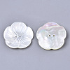 2-Hole White Shell Mother of Pearl Shell Buttons SSHEL-R049-06-2