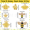 50Pcs 5 Style Alloy Pendant FIND-SC0009-09-2