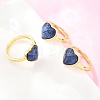 Natural Lapis Lazuli Finger Rings with Brass Findings G-H353-03G-02-1