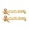 Brass Enamel Bird with Word Hondura Connector Charms KK-F931-23G-1