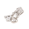 Alphabet Brass Micro Pave Clear Cubic Zirconia Pendants KK-Z151-20P-3