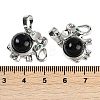 Natural Obsidian Pendants G-I374-A-P09-3