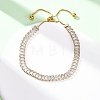 304 Stainless Steel Pave Clear Cubic Zirconia Tennis Bracelets BJEW-G754-03G-01-2