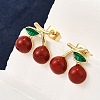 Brass Enamel Stud Earrings EJEW-G430-06A-G-2