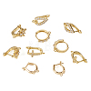 10Pcs 5 Style Brass Micro Pave Cubic Zirconia Hoop Earring Findings EJEW-TA0001-24-2