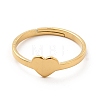 Ion Plating(IP) 201 Stainless Steel Heart Adjustable Ring for Women RJEW-F131-06G-2