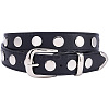 Black PU Imitation Leather Chain Belts AJEW-WH20070-318B-1