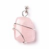 Natural Rose Quartz Pendants G-I220-D04-2
