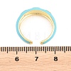 Brass Enamel Cuff Open Rings RJEW-P190-01G-02-5