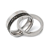 304 Stainless Steel Interlocking Ring Pendants STAS-U040-18P-C-2