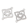 Brass Micro Pave Clear Cubic Zirconia Connector Charms CU-CBA7BFE-03I-P-2