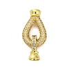 Brass Micro Pave Clear Cubic Zirconia Fold Over Clasps KK-A230-09G-1