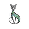 Creative Abalone Shell Cat Brooch PW-WG786CF-01-1