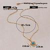 Vintage 304 Stainless Steel & Synthetic Turquoise Flower Pendant Necklaces with Crystal Rhinestone for Women RQ4537-6