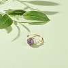 Natural Amethyst Wire Wrapped Finger Ring RJEW-TA00022-02-6