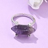 Natural Amethyst Finger Rings X-RJEW-P121-A02-4