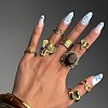 Alloy with Acrylic Finger Rings Sets RJEW-Z119-01AG-1
