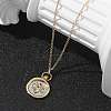 Brass Twelve Constellations Tarot Pendant Necklaces NJEW-Q006-01C-G-5