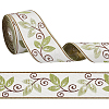 12.5m Leaf Pattern Vintage Jacquard Polyester Ribbon OCOR-PH0008-08-1