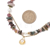 Natural Multicolor Tourmaline Chips Beads Necklaces & Bracelets Sets for Women SJEW-JS01372-02-3