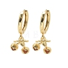 Brass Cubic Zirconia Hoop Earrings EJEW-Q015-01G-B-2