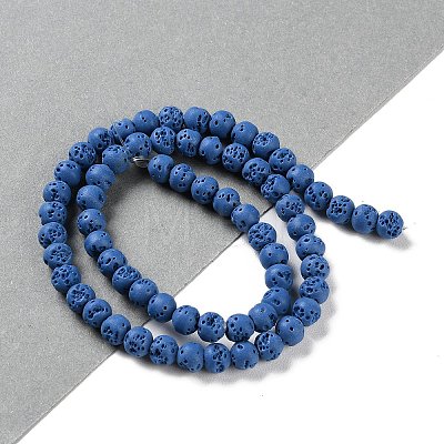 Synthetic Lava Rock Dyed Beads Strands G-H311-08A-09-1