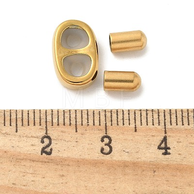 304 Stainless Steel Slider Stopper Beads and Cord End Caps STAS-P224-03G-1