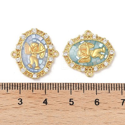 Epoxy Resin & Shell Connector Charms KK-K380-10B-G-1