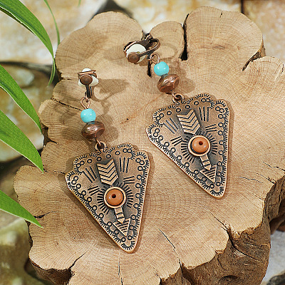 Bohemian Style Alloy Resin Clip-on Earrings WG64A01-03-1