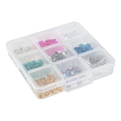 160Pcs 8 Colors Glass Charms RGLA-FS0001-24-1