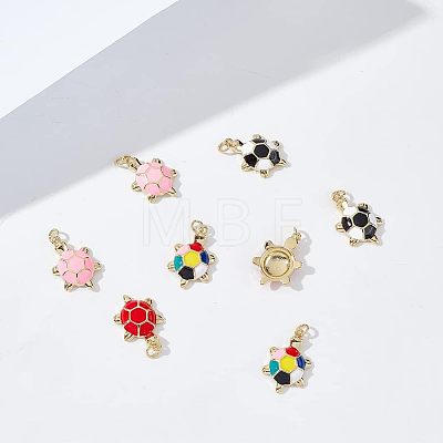  8Pcs 4 Colors Brass Enamel Pendants KK-NB0002-65-1