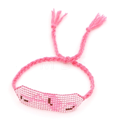 Friendship Flamingo Loom Pattern Seed Beads Bracelets for Women BJEW-Z013-30-1