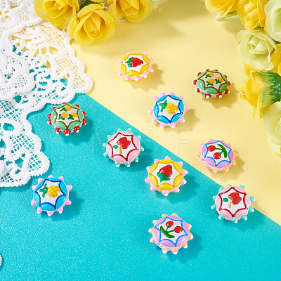 10Pcs 5 Styles Baking Paint Glass Enamel Beads LAMP-TA0002-50B-1
