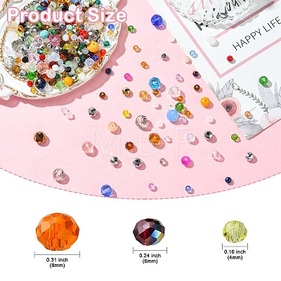 1000Pcs 3 Styles Glass Rondelle Beads GLAA-CJC0009-09C-1