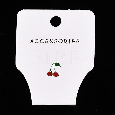 Folding Cherry Pattern Paper Jewlery Display Cards for Necklaces CDIS-T004-23-1
