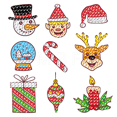 Christmas Theme DIY PVC Diamond Painting Sticker Kit PW-WG29650-13-1