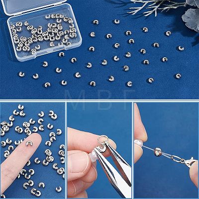 Unicraftale 304 Stainless Steel Crimp Beads Covers STAS-UN0001-58P-1