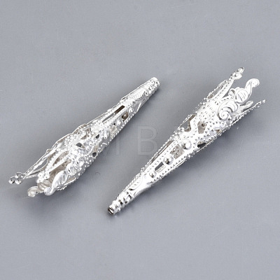 Silver Color Plated Iron Bead Cones X-E049Y-S-1