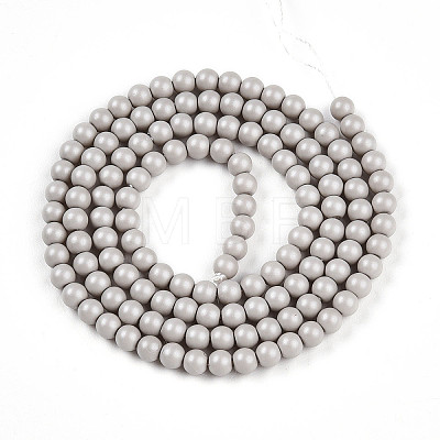 Baking Painted Pearlized Glass Pearl Bead Strands HY-N002-3mm-B05-1