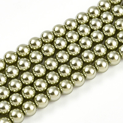 Baking Painted Pearlized Glass Pearl Bead Strands HY-N002-4mm-A07-1